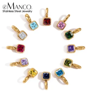 Gold Plated Birthstone Pendant Charm