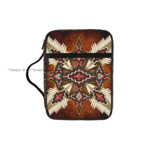Native American Print Bible Bag Zipper Handle Handbag Bible