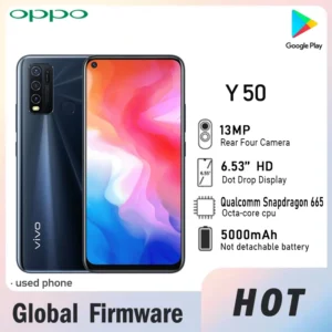 Global Firmware VIVO Y50 smartphone 4G 5000mAh 16.0MP 2340×1080 Snapdragon 665 6.53" in good condition Used Phone
