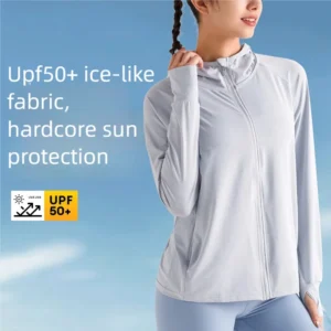 New Ice Silk Sunscreen Jacket For Women Upf50+thin Cool
