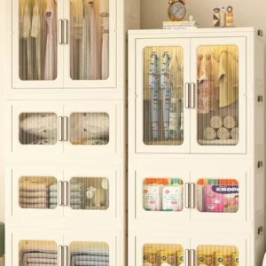 Folding storage cabinet home clothes storage cabinet multi-layer simple baby wardrobe plastic living room miscellaneous stora