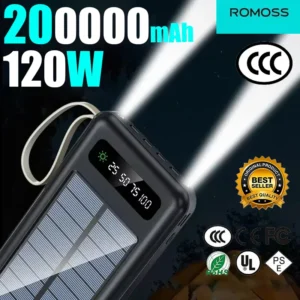 Romoss Solar Wireless Power Bank 200000mah Large Capacity Ccc
