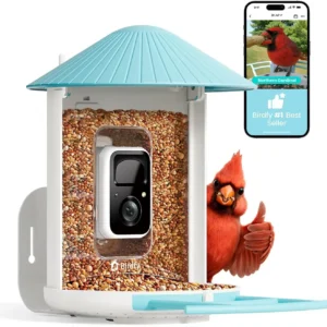 Smart Bird Feeder with AI Camera, Auto Capture & Live Stream, Wireless Wildbird Watching, Outdoor Backyard Birder, 1080P HD, IP65 Weatherproof