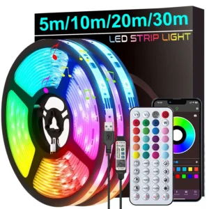 Led Strip Lights Music Sync Led Lights Room with APP Control, Flexible Ribbon Tape Lights for Home Party Decor TV Backlight - AliExpress
