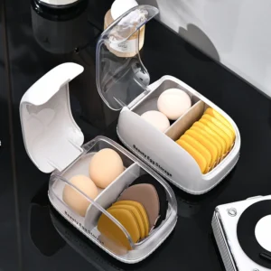 Makeup Sponge Storage Box With Lid Dustproof Portable Organizer