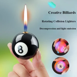 New Creative Light Black 8 Billiard Lighter Open Flame