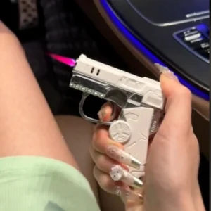 New Windproof Deformable Gun Gyroscopic Lighter Butane Inflatable Portable