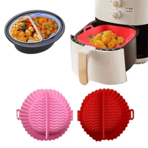 Divide Silicone Air Fryers Oven Baking Tray Pizza Fried