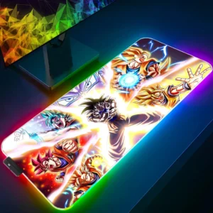 Led Mouse Pad Dragon Ball Computer Laptop Anime Keyboard