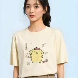 Sanrio D T Shirt Pompom Purins Girls' Summer Slimming