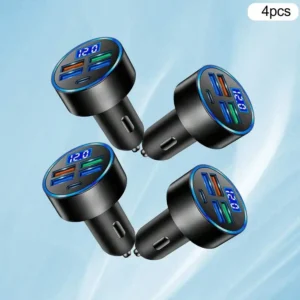4 Pack Fast Charging Car Charger With Usb C