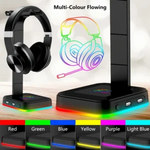 Gaming Headset Stand Adjustable Speed Rgb Color Changing Led