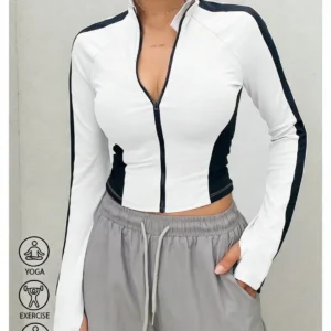 Yoga Clothes Stand Up Collar Jacket Outdoor Sports Long