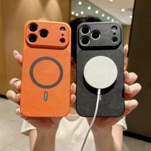Plating Soft Border Pu Leather For Magsafe Magnetic Wireless