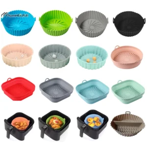 1pcs Silicone Air Fryer Oven Baking Tray Pizza Fried
