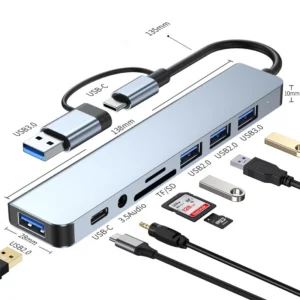 8-in-2 USB-C Hub Adapter