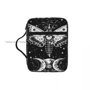 Triple Moon Butterfly Goddess Wican Art Bible Bag Zipper