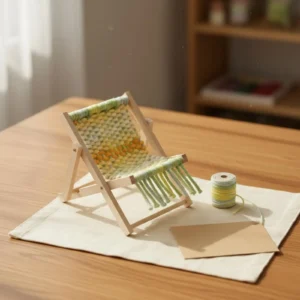 Wooden Phone Holder Craft Kit DIY Mini Beach Chair Phone Stand Wooden Beach Chair Stand Creative Gift Mobile Accessory Handmade